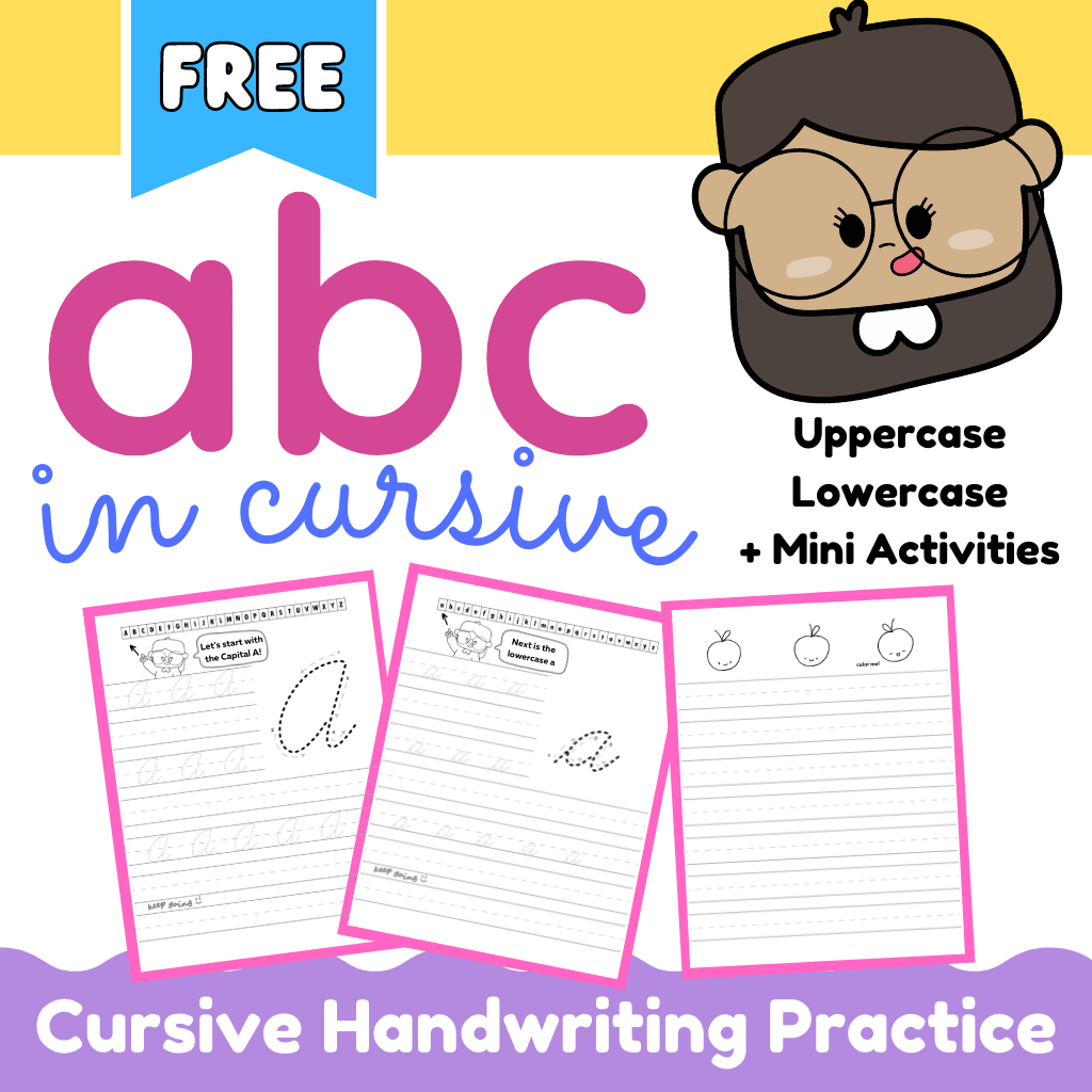 free cursive handwriting practice sample pages link